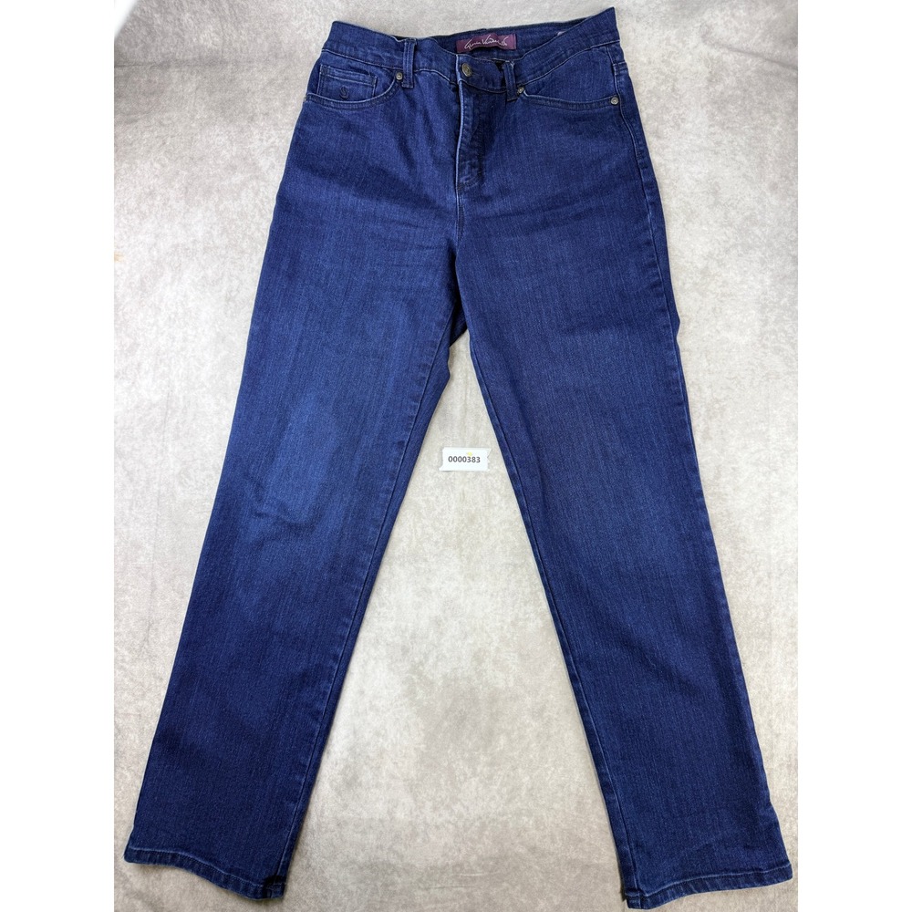 Gloria Vanderbilt Amanda High Rise Tapered Jeans Dark Wash Blue Size 8 Average